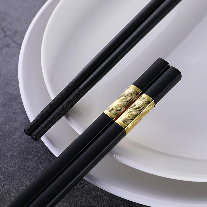Đũa hợp kim tái sử dụng dài 24cm Đầu vuông Trung Quốc Mì Sushi Đũa 1