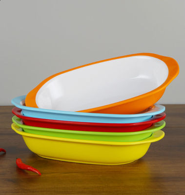 Giá tốt. Nhà hàng hình chữ nhật nhiều màu Hình bầu dục Melamine Big Bowl Thân thiện với môi trường 10 inch trực tuyến