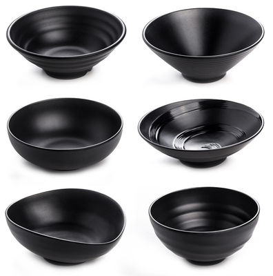 Giá tốt. Bộ đồ ăn Melamine tuyệt đẹp Bộ màu đen Nhật Ramen Chiến cho bữa tiệc trực tuyến