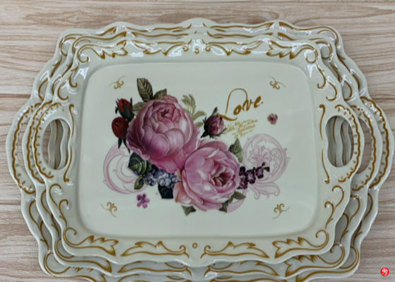 Giá tốt. Khay đựng thức ăn bằng nhựa 15 inch Melamine có tay cầm trực tuyến