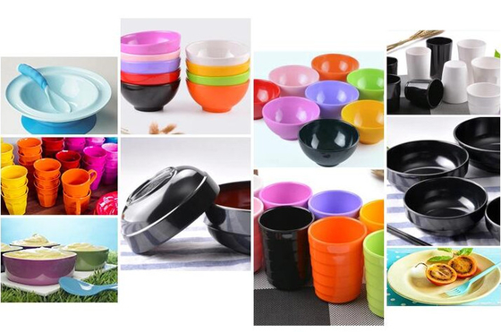 Giá tốt. Hợp chất đúc urê đầy màu sắc 99,8% Melamine Bộ đồ ăn cấp thực phẩm trực tuyến