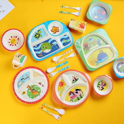 Giá tốt. Bộ đồ ăn sợi tre Melamine cấp thực phẩm làm quà tặng cho trẻ em trực tuyến