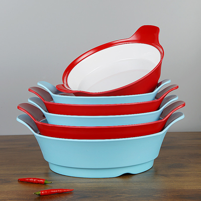 Giá tốt. Bộ đồ ăn 100% Melamine hai màu trong nhà hàng / căng tin trực tuyến