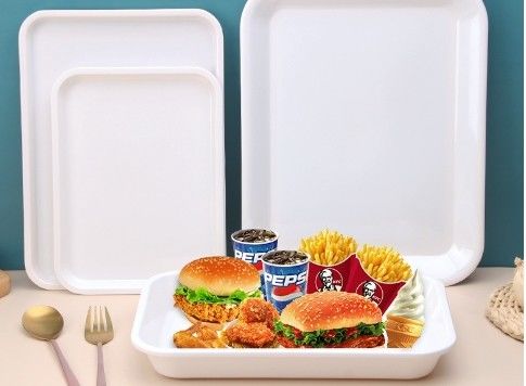 Giá tốt. Ống ăn melamine màu trắng tùy chỉnh Thẻ lớn Thẻ phục vụ nhà bếp Thẻ phục vụ thức ăn nhanh trực tuyến