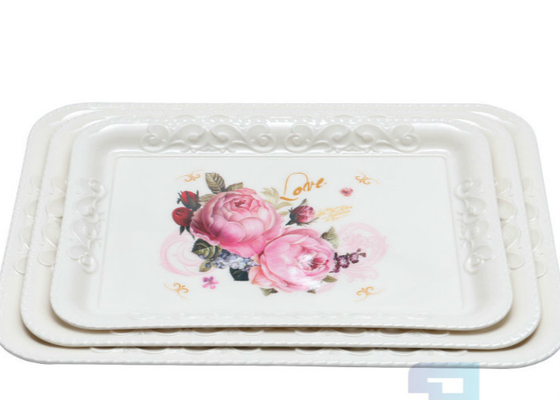 Giá tốt. Thiết kế hoa sinh thái thân thiện 12,5 inch Melamine nhựa phục vụ khay trực tuyến