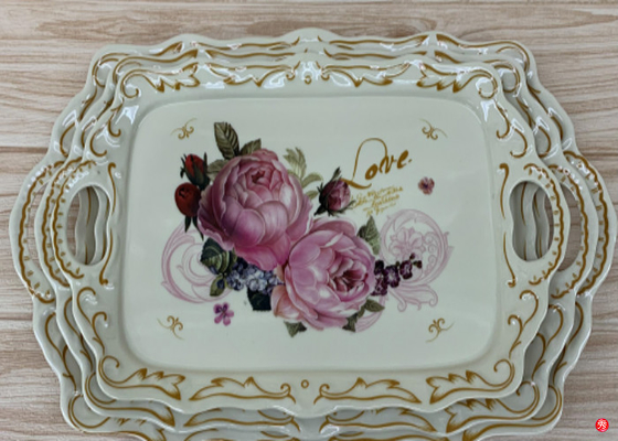 Giá tốt. Khay đựng thức ăn bằng nhựa 15 inch Melamine có tay cầm trực tuyến