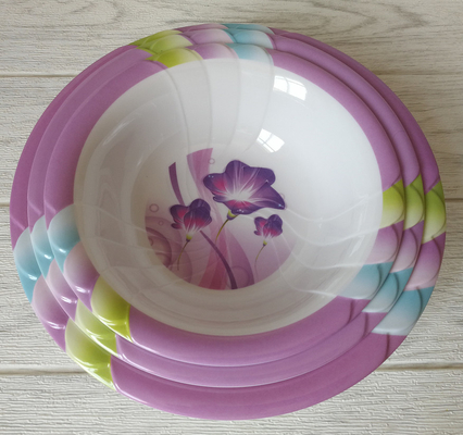 Giá tốt. Bộ đồ ăn tròn phẳng Bộ đồ ăn Melamine Bộ đồ ăn bằng nhựa in tùy chỉnh trực tuyến