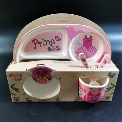 Giá tốt. Bộ đồ ăn Melamine hoạt hình bền OEM với thìa đĩa chia đôi trực tuyến