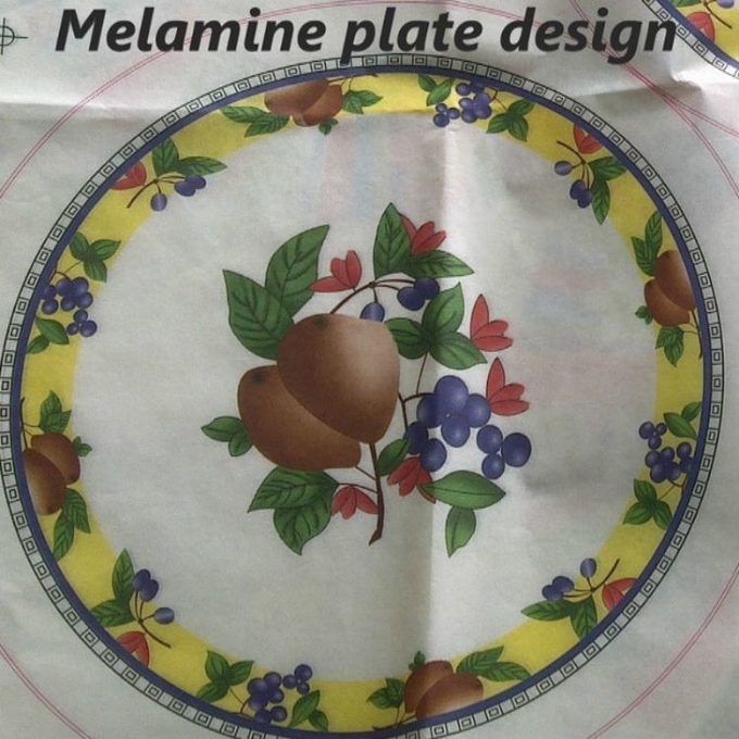 Bộ đồ ăn Melamine trắng In decal Giấy phong cách tùy chỉnh 3